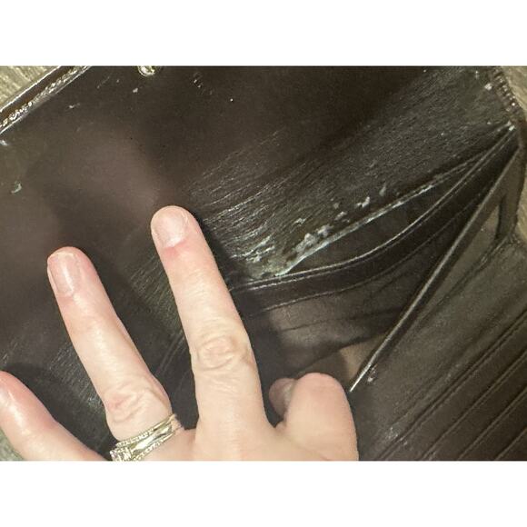 Coach Logo Wallet Beige Brown Flawed - Picture 11 of 16